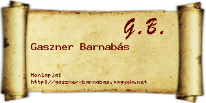 Gaszner Barnabás névjegykártya